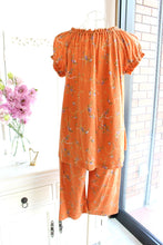 画像をギャラリービューアに読み込む, IKUKO 60接結花柄プリント パジャマ