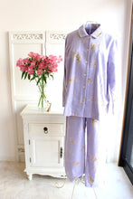 画像をギャラリービューアに読み込む, IKUKO 綾ネル花柄プリント 襟付き長袖パジャマ