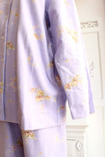 画像をギャラリービューアに読み込む, IKUKO 綾ネル花柄プリント 襟付き長袖パジャマ