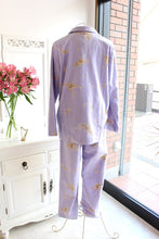 画像をギャラリービューアに読み込む, IKUKO 綾ネル花柄プリント 襟付き長袖パジャマ