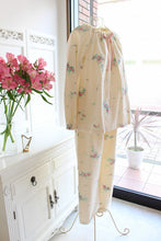 画像をギャラリービューアに読み込む, IKUKO 綾ネル花柄プリント ラグランスリーブパジャマ