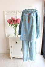 画像をギャラリービューアに読み込む, IKUKO 綾ネル花柄プリント ギャザーパジャマ