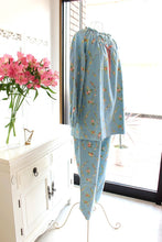 画像をギャラリービューアに読み込む, IKUKO 綾ネル花柄プリント ギャザーパジャマ