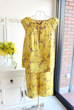 画像をギャラリービューアに読み込む, IKUKO ダブルガーゼ花柄プリント フレンチスリーブパジャマ