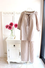 画像をギャラリービューアに読み込む, IKUKO オーガニックコットンダブルガーゼ 七分袖パジャマ