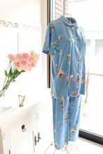 画像をギャラリービューアに読み込む, IKUKO 天竺花柄プリント 襟付き半袖パジャマ