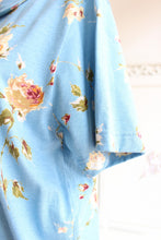 画像をギャラリービューアに読み込む, IKUKO 天竺花柄プリント 襟付き半袖パジャマ