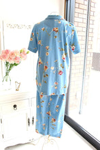 画像をギャラリービューアに読み込む, IKUKO 天竺花柄プリント 襟付き半袖パジャマ