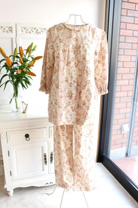 IKUKO　ダブルガーゼ花柄プリント　七分袖パジャマ