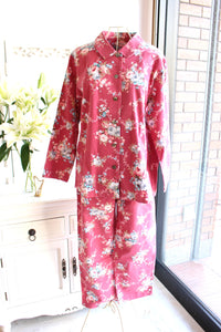 IKUKO　ライト綾ネル花柄ナイティ　長袖パジャマ