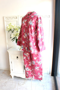 IKUKO　ライト綾ネル花柄ナイティ　長袖パジャマ