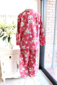 IKUKO　ライト綾ネル花柄ナイティ　長袖パジャマ