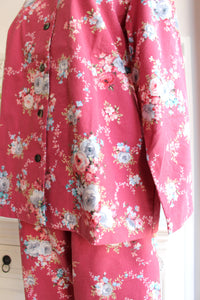 IKUKO　ライト綾ネル花柄ナイティ　長袖パジャマ