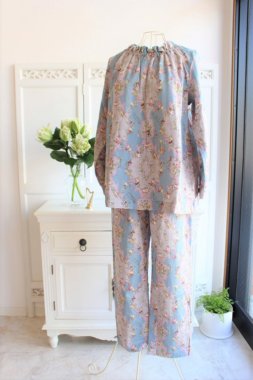 IKUKO ダブルガーゼ 花柄プリント パジャマ イクコ ガーゼ素材